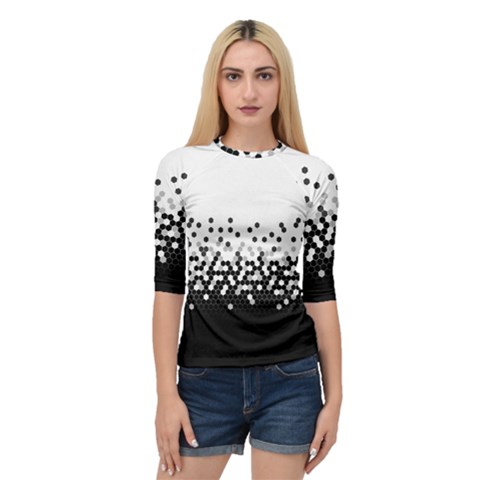 Flat Tech Camouflage White And Black Quarter Sleeve Raglan Tee by jumpercat