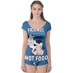 Friends Not Food - Cute Cow, Pig And Chicken Boyleg Leotard  by Valentinaart