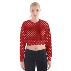 Red Polka Dots Cropped Sweatshirt by jumpercat