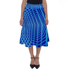 Blue Background Light Glow Abstract Art Perfect Length Midi Skirt by Nexatart