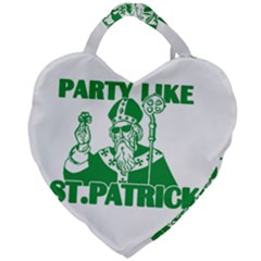  St  Patricks Day  Giant Heart Shaped Tote by Valentinaart