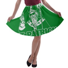  St  Patricks Day  A-line Skater Skirt by Valentinaart