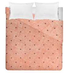 Dot Peach Duvet Cover Double Side (queen Size) by snowwhitegirl