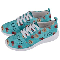 Vintage Glasses Blue Men s Lightweight Sports Shoes by snowwhitegirl