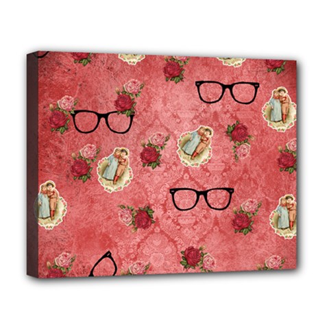 Vintage Glasses Rose Deluxe Canvas 20  X 16   by snowwhitegirl