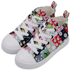 Dino Quilt Kid s Mid-top Canvas Sneakers by snowwhitegirl