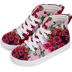 Roses Pink Kid s Hi-top Skate Sneakers by snowwhitegirl