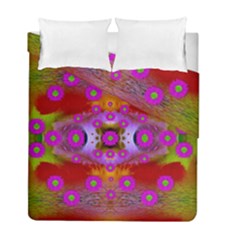 Shimmering Pond With Lotus Bloom Duvet Cover Double Side (full/ Double Size) by pepitasart