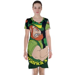 St  Patricks Day Short Sleeve Nightdress by Valentinaart