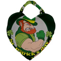 St  Patricks Day Giant Heart Shaped Tote by Valentinaart