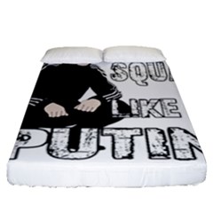 Squat Like Putin Fitted Sheet (queen Size) by Valentinaart