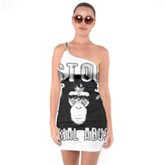 Stop Animal Abuse - Chimpanzee  One Soulder Bodycon Dress by Valentinaart