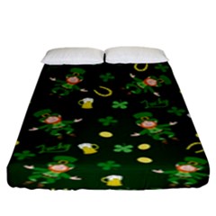 St Patricks Day Pattern Fitted Sheet (king Size) by Valentinaart