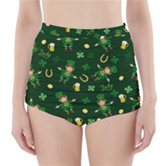 St Patricks Day Pattern High-waisted Bikini Bottoms by Valentinaart