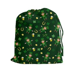 St Patricks Day Pattern Drawstring Pouches (xxl) by Valentinaart