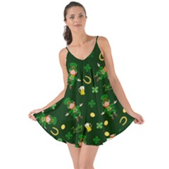 St Patricks Day Pattern Love The Sun Cover Up by Valentinaart