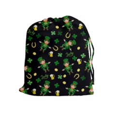 St Patricks Day Pattern Drawstring Pouches (extra Large) by Valentinaart