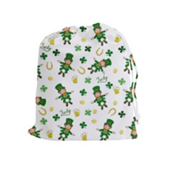 St Patricks Day Pattern Drawstring Pouches (extra Large) by Valentinaart