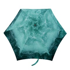 Green Ocean Splash Mini Folding Umbrellas by snowwhitegirl