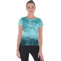 Green Ocean Splash Short Sleeve Sports Top  View1