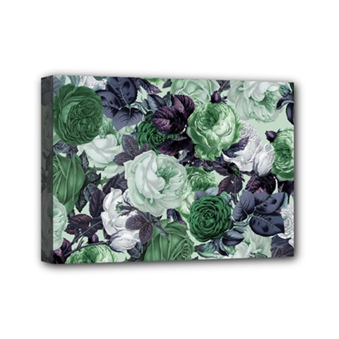 Rose Bushes Green Mini Canvas 7  X 5  by snowwhitegirl