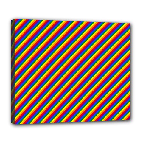 Gay Pride Flag Candy Cane Diagonal Stripe Deluxe Canvas 24  X 20   by PodArtist