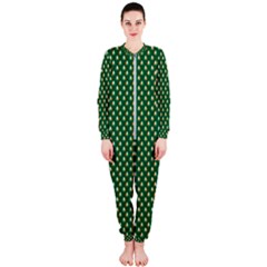 Irish Flag Green White Orange On Green St  Patrick s Day Ireland Onepiece Jumpsuit (ladies)  by PodArtist