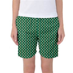 Irish Flag Green White Orange On Green St  Patrick s Day Ireland Women s Basketball Shorts by PodArtist