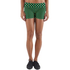 Irish Flag Green White Orange On Green St  Patrick s Day Ireland Yoga Shorts by PodArtist