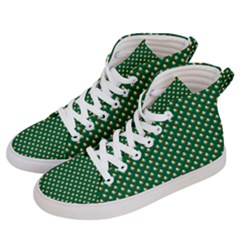 Irish Flag Green White Orange On Green St  Patrick s Day Ireland Women s Hi-top Skate Sneakers by PodArtist