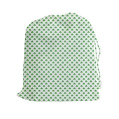 Green Heart-shaped Clover On White St  Patrick s Day Drawstring Pouches (xxl) by PodArtist