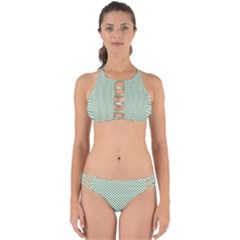 Shamrock 2-tone Green On White St Patrick’s Day Clover Perfectly Cut Out Bikini Set by PodArtist