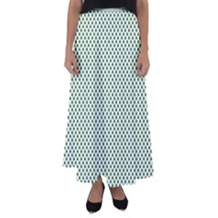 Shamrock 2-tone Green On White St Patrick’s Day Clover Flared Maxi Skirt by PodArtist