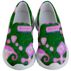 Hearts For The Pink Cross Kid s Lightweight Slip Ons by snowwhitegirl