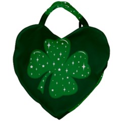 Sparkly Clover Giant Heart Shaped Tote by Valentinaart