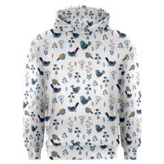 Spring Flowers And Birds Pattern Men s Overhead Hoodie by TastefulDesigns