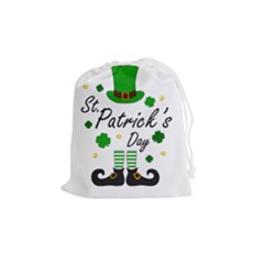 St Patricks Leprechaun Drawstring Pouches (medium)  by Valentinaart