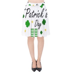 St Patricks Leprechaun Velvet High Waist Skirt by Valentinaart