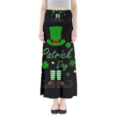 St Patricks Leprechaun Full Length Maxi Skirt by Valentinaart