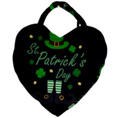 St Patricks Leprechaun Giant Heart Shaped Tote by Valentinaart