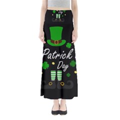 St Patricks Leprechaun Full Length Maxi Skirt by Valentinaart