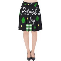 St Patricks Leprechaun Velvet High Waist Skirt by Valentinaart