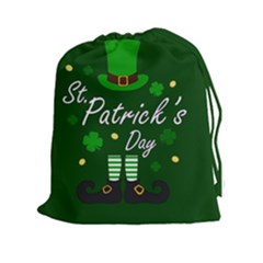 St Patricks Leprechaun Drawstring Pouches (xxl) by Valentinaart