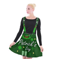 St Patricks Leprechaun Suspender Skater Skirt by Valentinaart