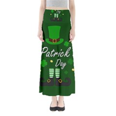 St Patricks Leprechaun Full Length Maxi Skirt by Valentinaart