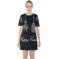 Easter Eggs Sixties Short Sleeve Mini Dress by Valentinaart