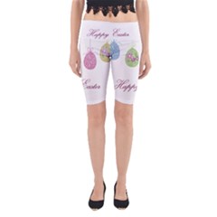 Easter Eggs Yoga Cropped Leggings by Valentinaart