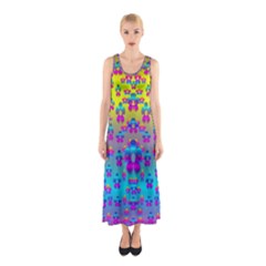 Flowers In The Most Beautiful Sunshine Sleeveless Maxi Dress by pepitasart