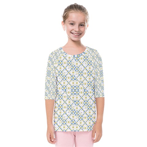 Vivid Check Geometric Pattern Kids  Quarter Sleeve Raglan Tee by dflcprints