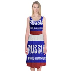 Football World Cup Midi Sleeveless Dress by Valentinaart